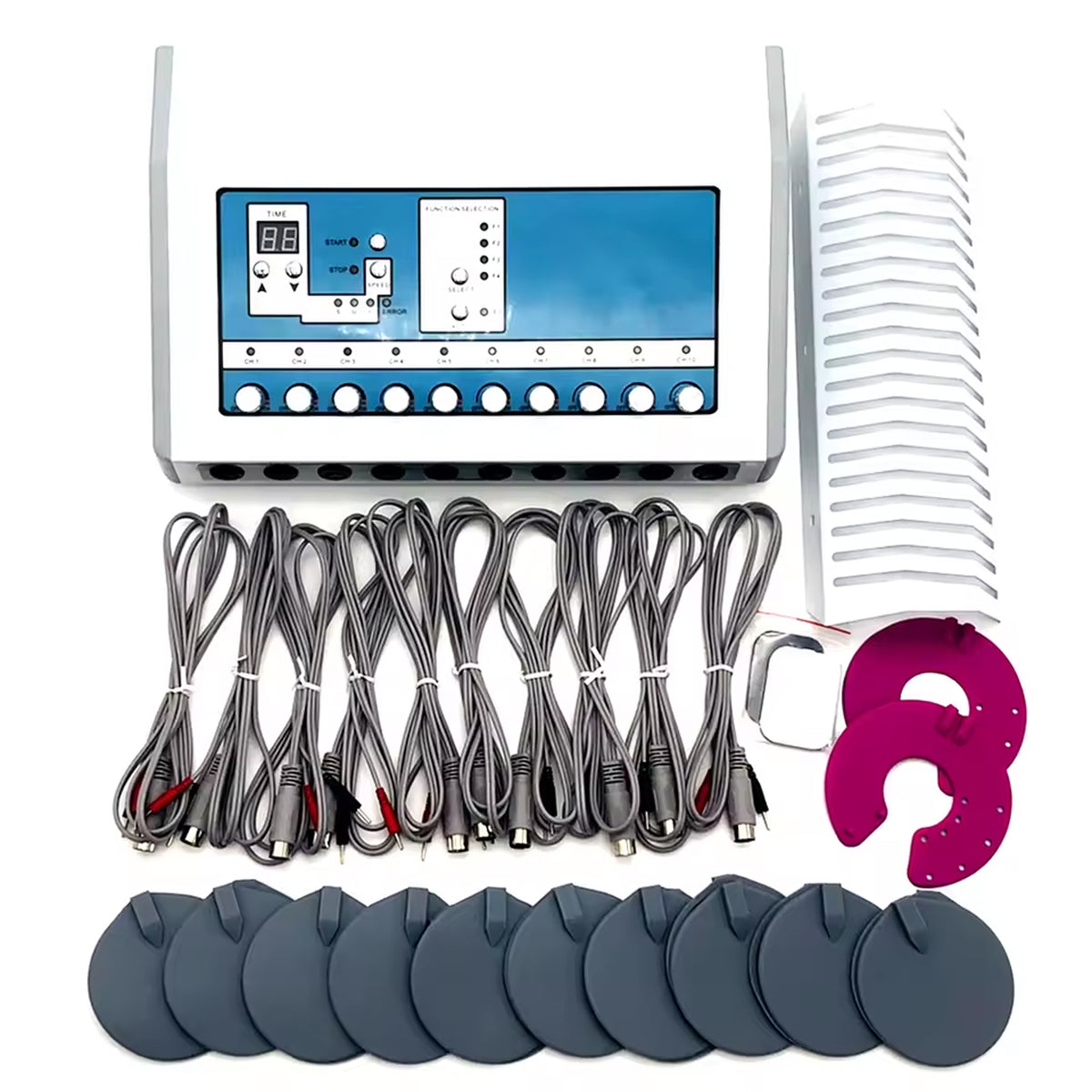 Professional EMS Massager with Electrostimulation 10 Channels + Adjustment