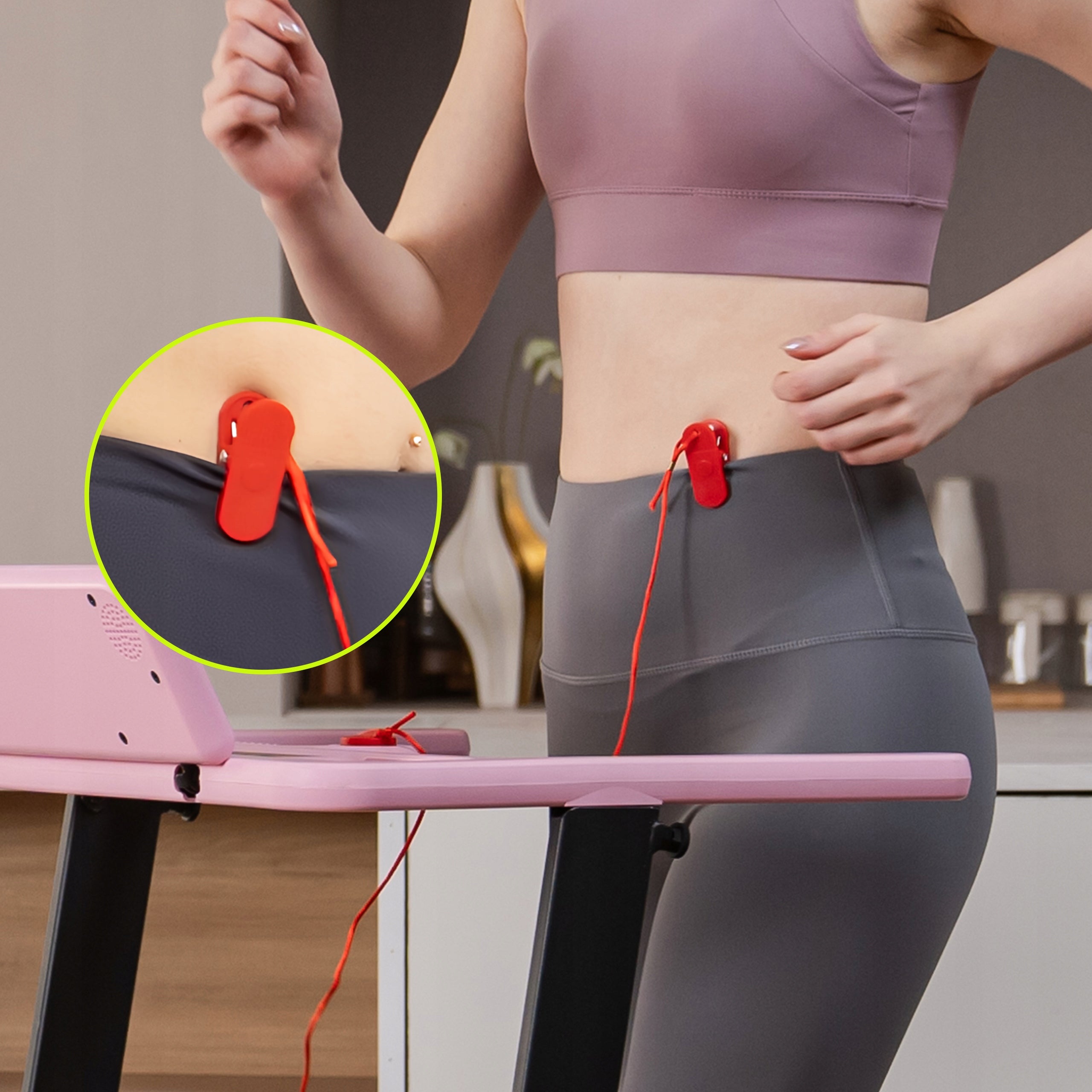 Professional Folding Home Treadmill Electric Exercise Pink 12KM App/BT Tilt Measurements training duration distance speed burned calories