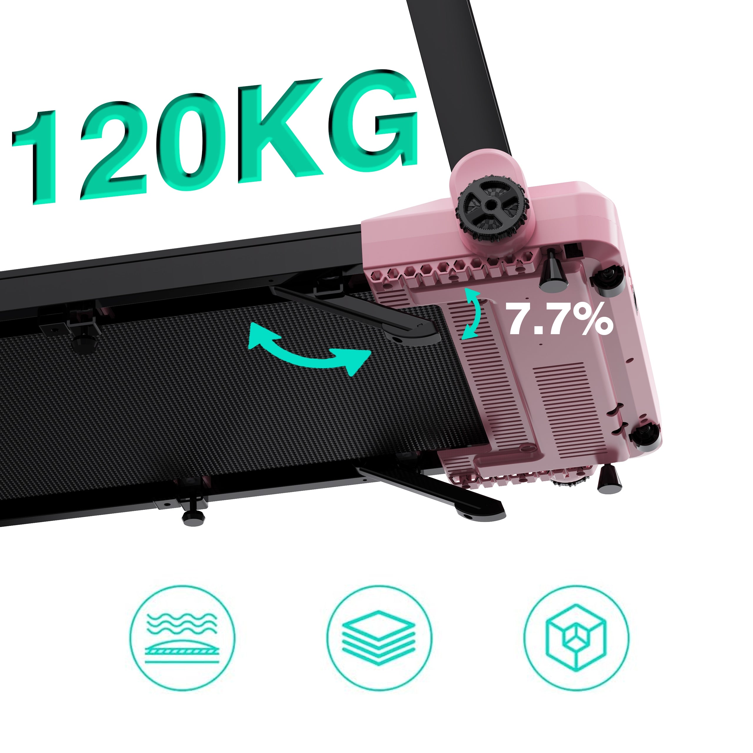 Professional Folding Treadmill Home Electric Exercise Pink Tilt 12KM App/BT Brand CITYSPORTS PRO