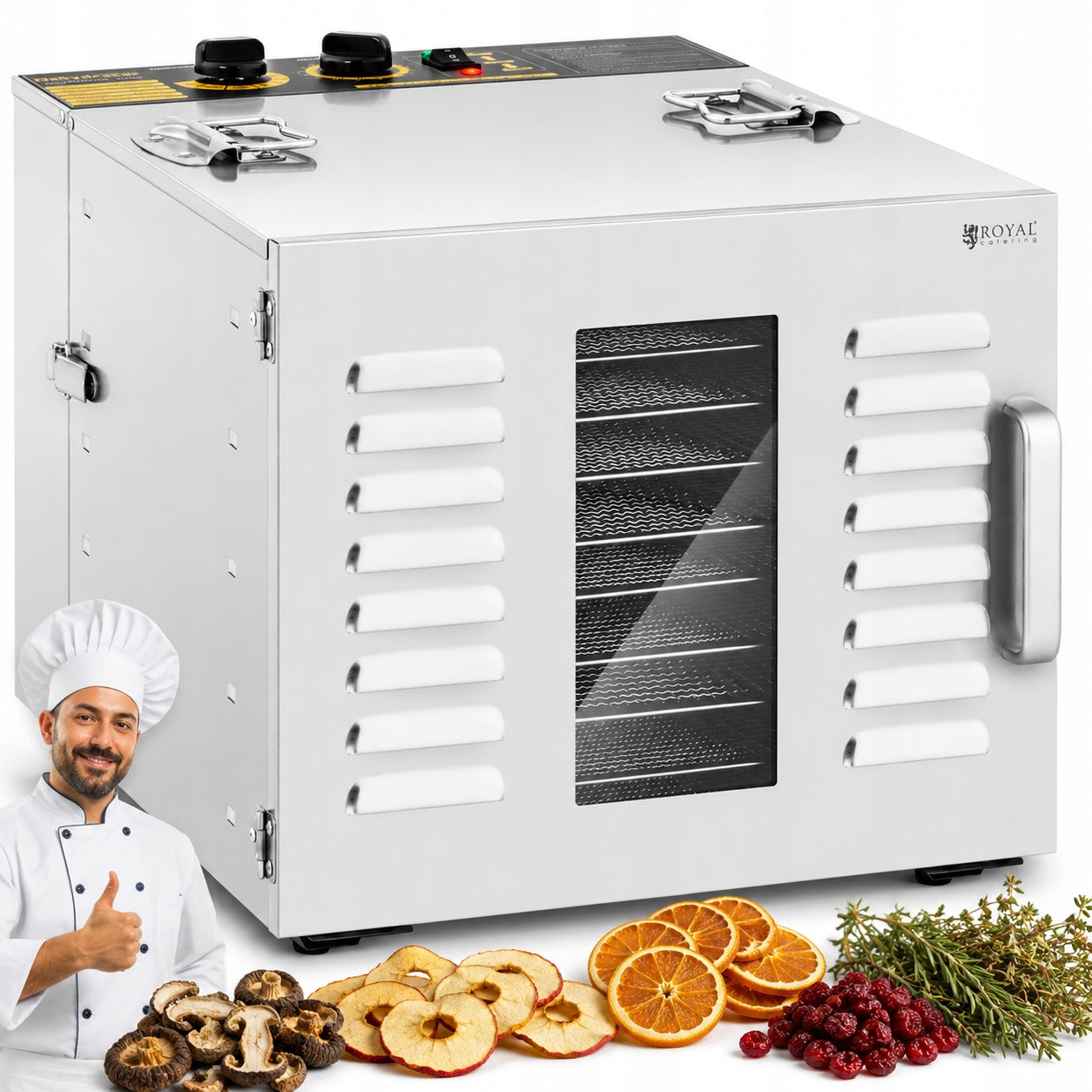 Professional Fruit Mushroom Dryer 1000W 10 Sit Royal Catering