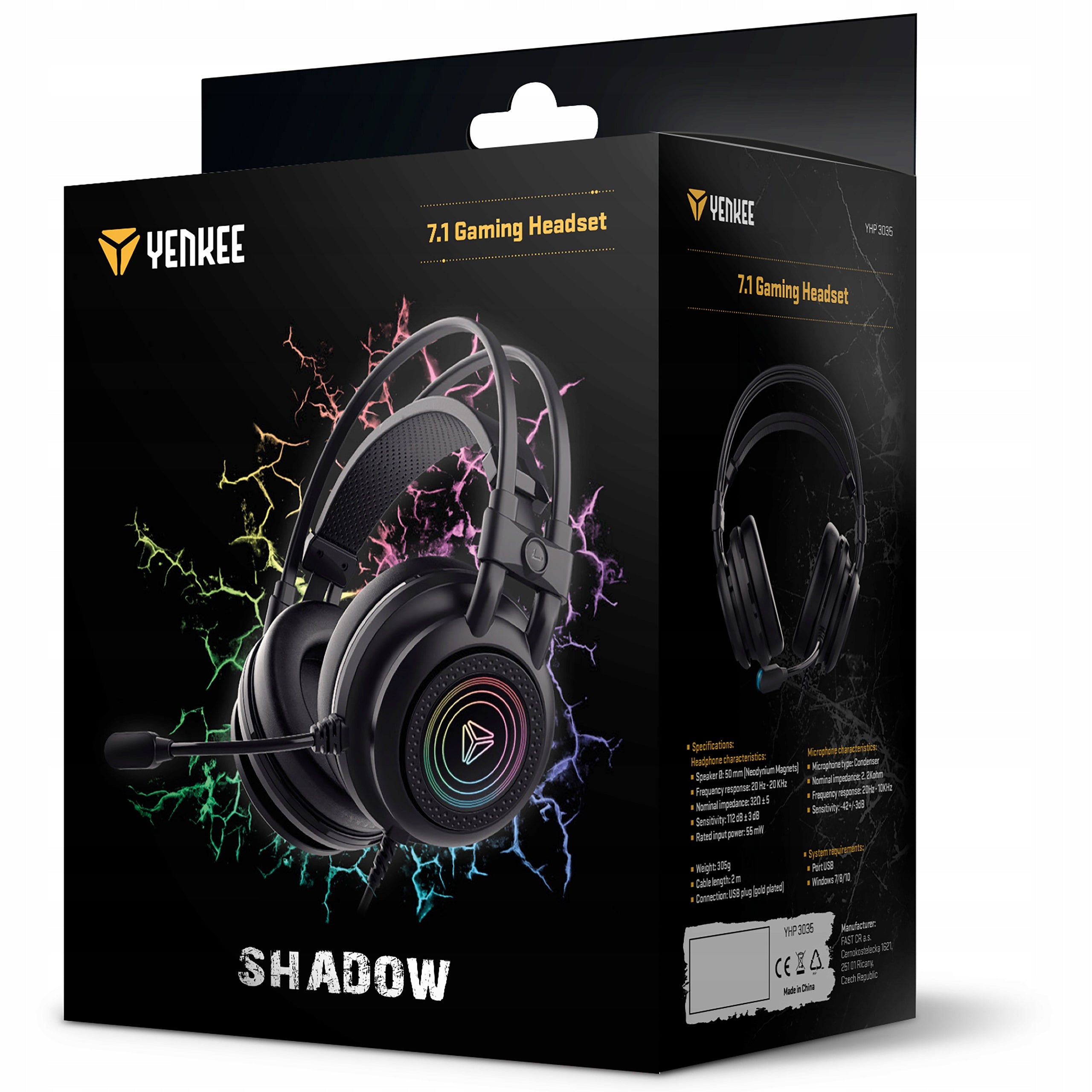 Professional Gaming Headphones Yenkee YHP 3035 7.1 Channel Microphone Packaging status original