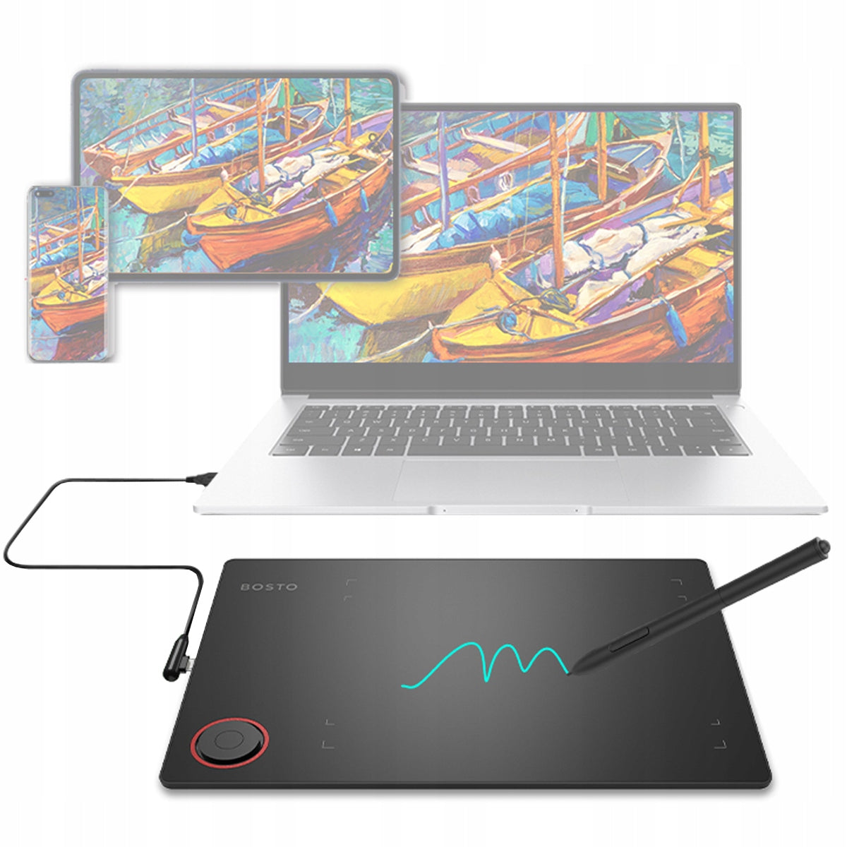 Professional Graphics Tablet BOSTO T608 8192 multifunction controller Brand BOSTO