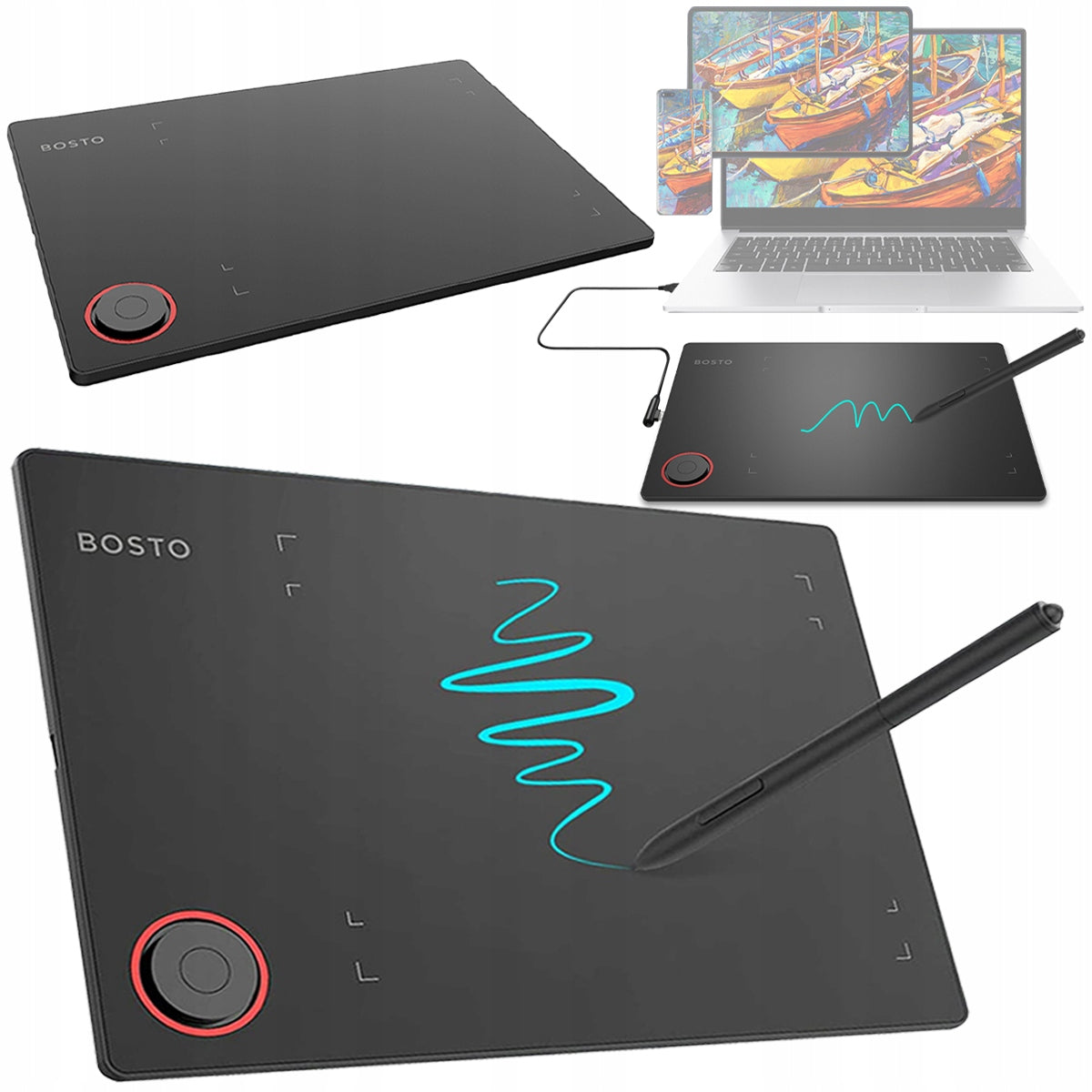 Professional Graphics Tablet BOSTO T608 8192 multifunction controller