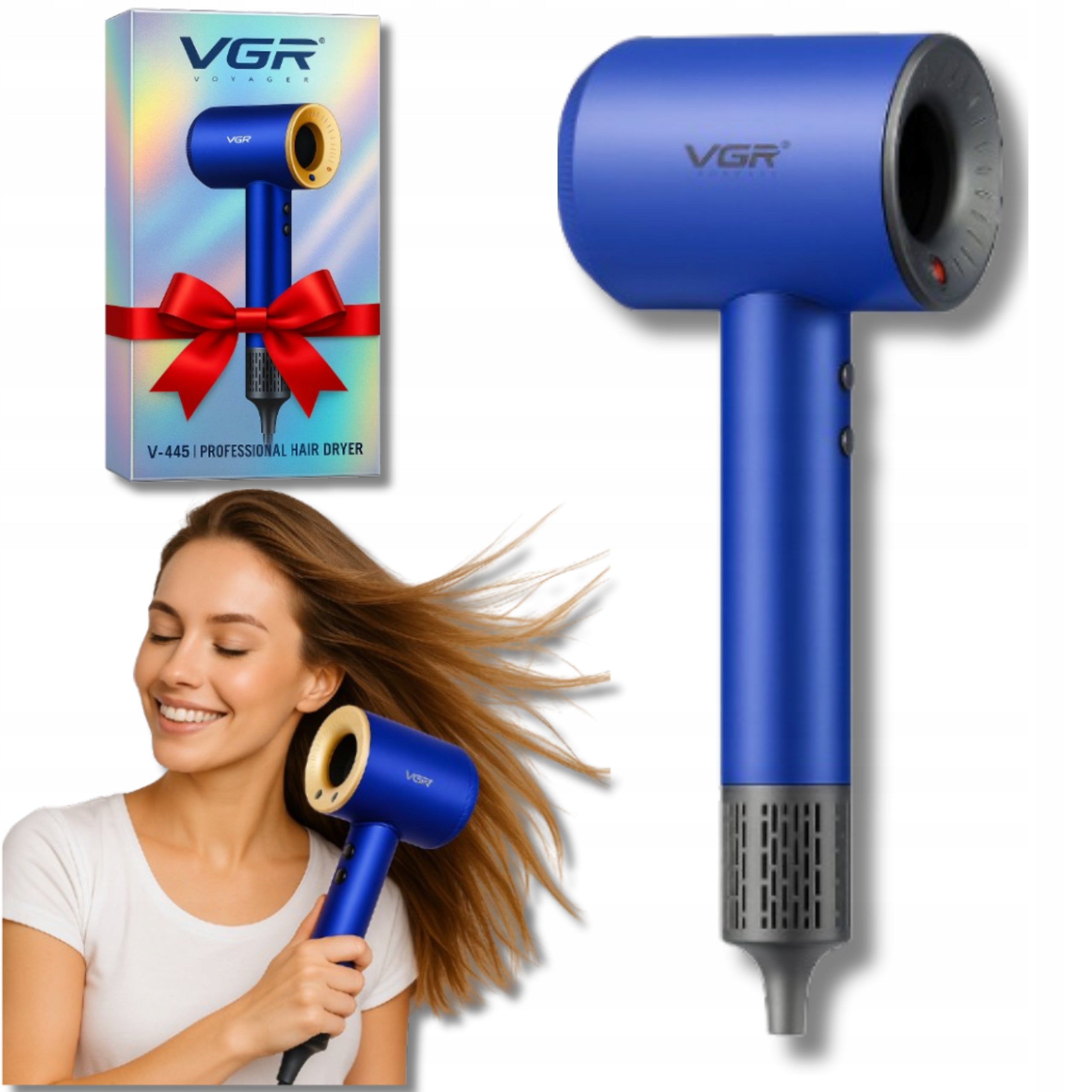 Professional Hair Dryer 1600W Cold Vent Strong 4 Modes