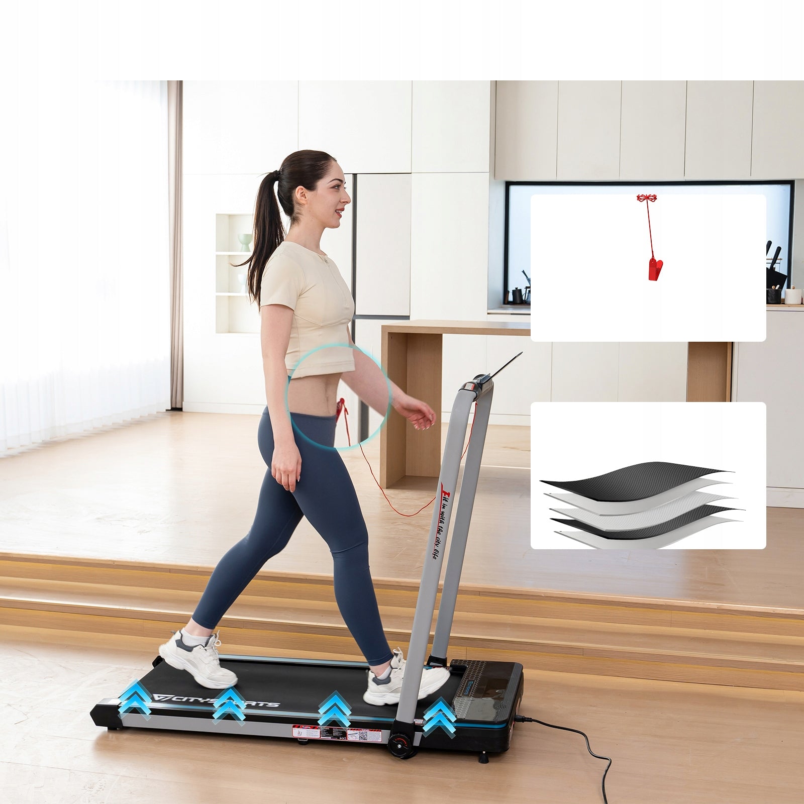 Professional Home Folding Electric Treadmill LED Angle Speaker App&BT 12KM Brand CITYSPORTS PRO