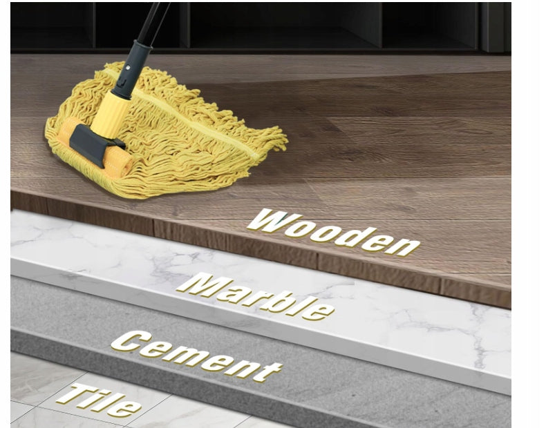 Professional Industrial Floor Mop with Long Handle 146 cm Yellow Manufacturer code Profesjonalny Mop Przemysłowy do Podłóg