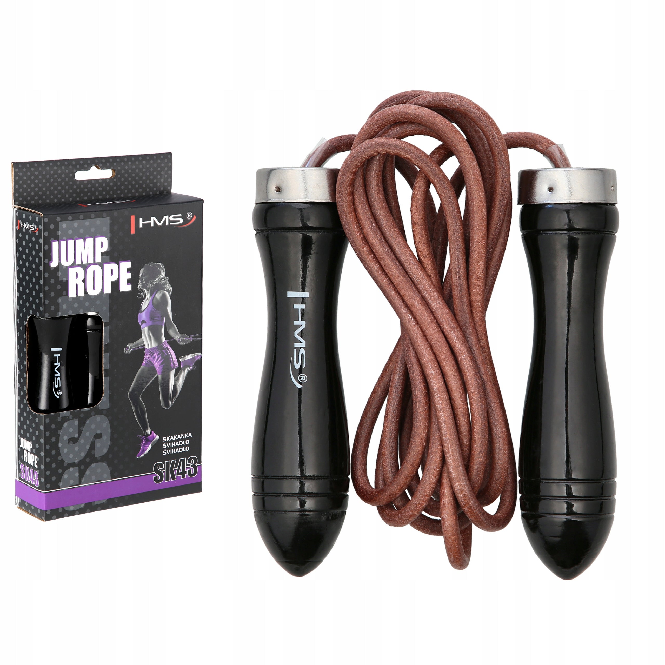 Professional Leather Jump Rope HMS Wooden Hands Boxing Bearings