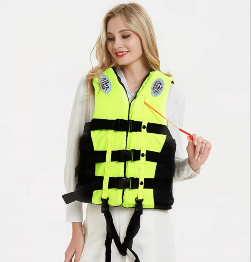 Professional Life Jacket Universal Vest 25-110kg+whistle Oxford fabric 300D Size S