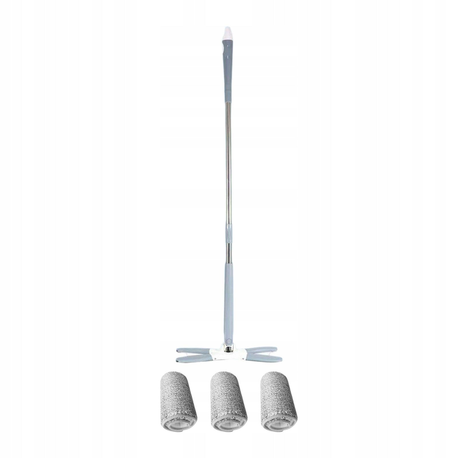 Professional Microfiber Mop Floor Cleaning System with Flat Gray and White