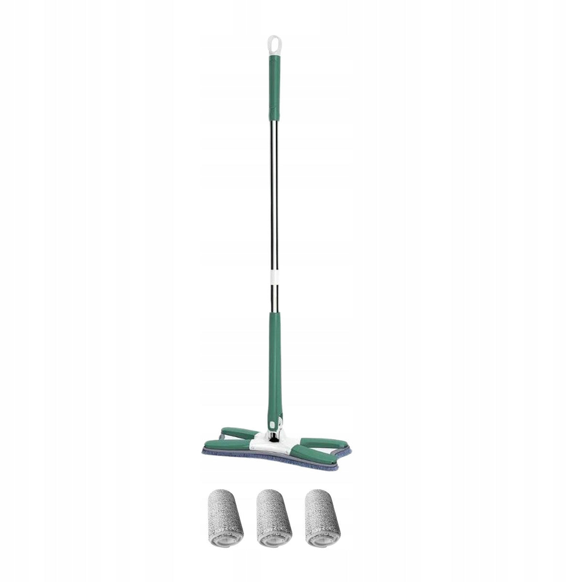 Professional Microfiber Mop Floor Cleaning System with Flat Green and White