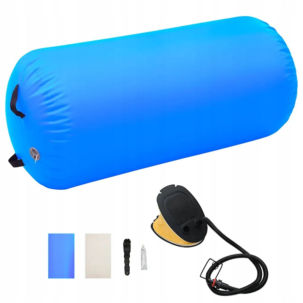Professional PVC Inflatable Exercise Roller, Blue, 120x75cm, with