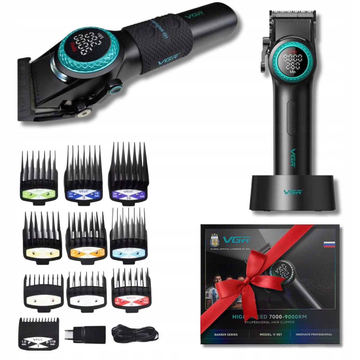Professional Strong Hair Clipper 10 Tips Wireless