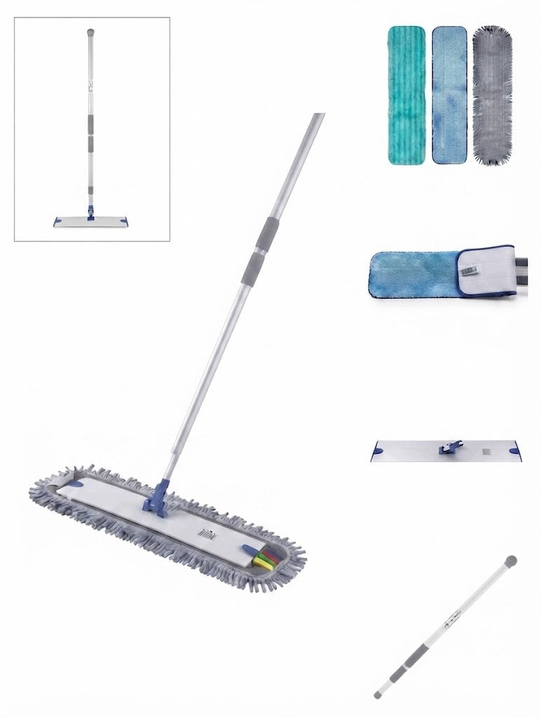 Professional Swedish Aluminum Mop Adjustable Stick and Three Cartridges 62-65cm