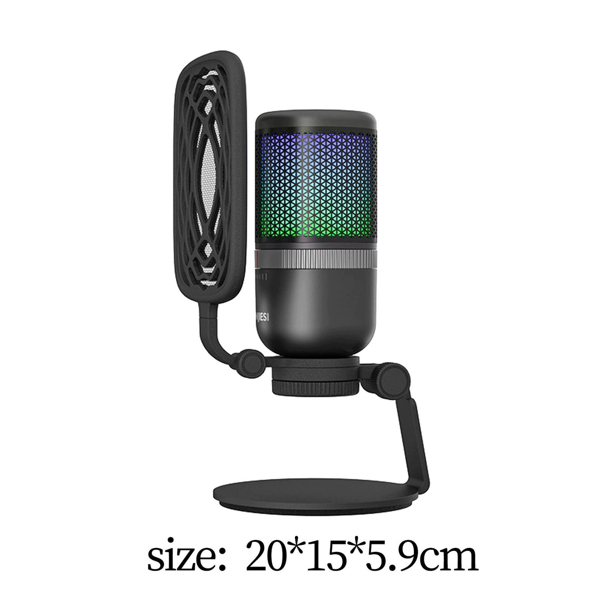 Professional USB Microphone Rotary Volume Control Knob Cool RGB Light Plug Packaging status original