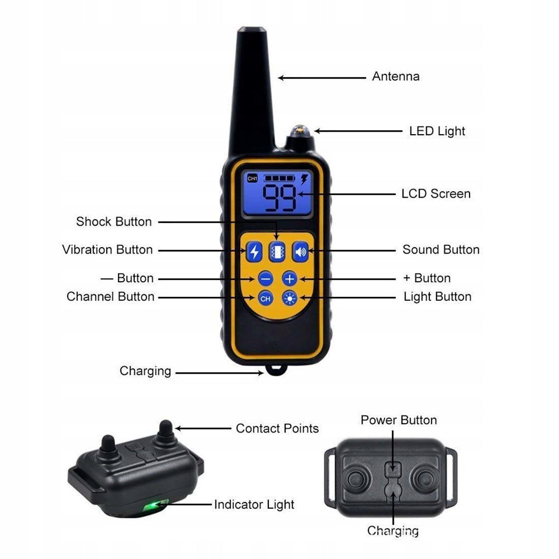Professional Waterproof Dog Training Collar with Remote Control Manufacturer code Elektryczne obrożedla psów