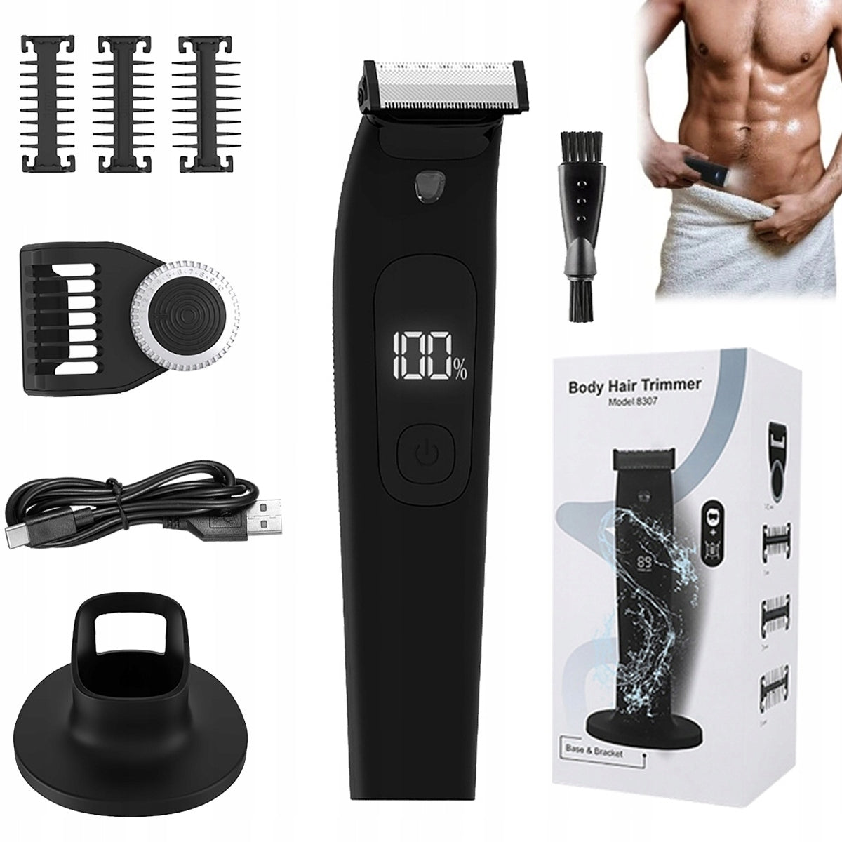 Professional Wireless Hair Clipper with LCD Screen