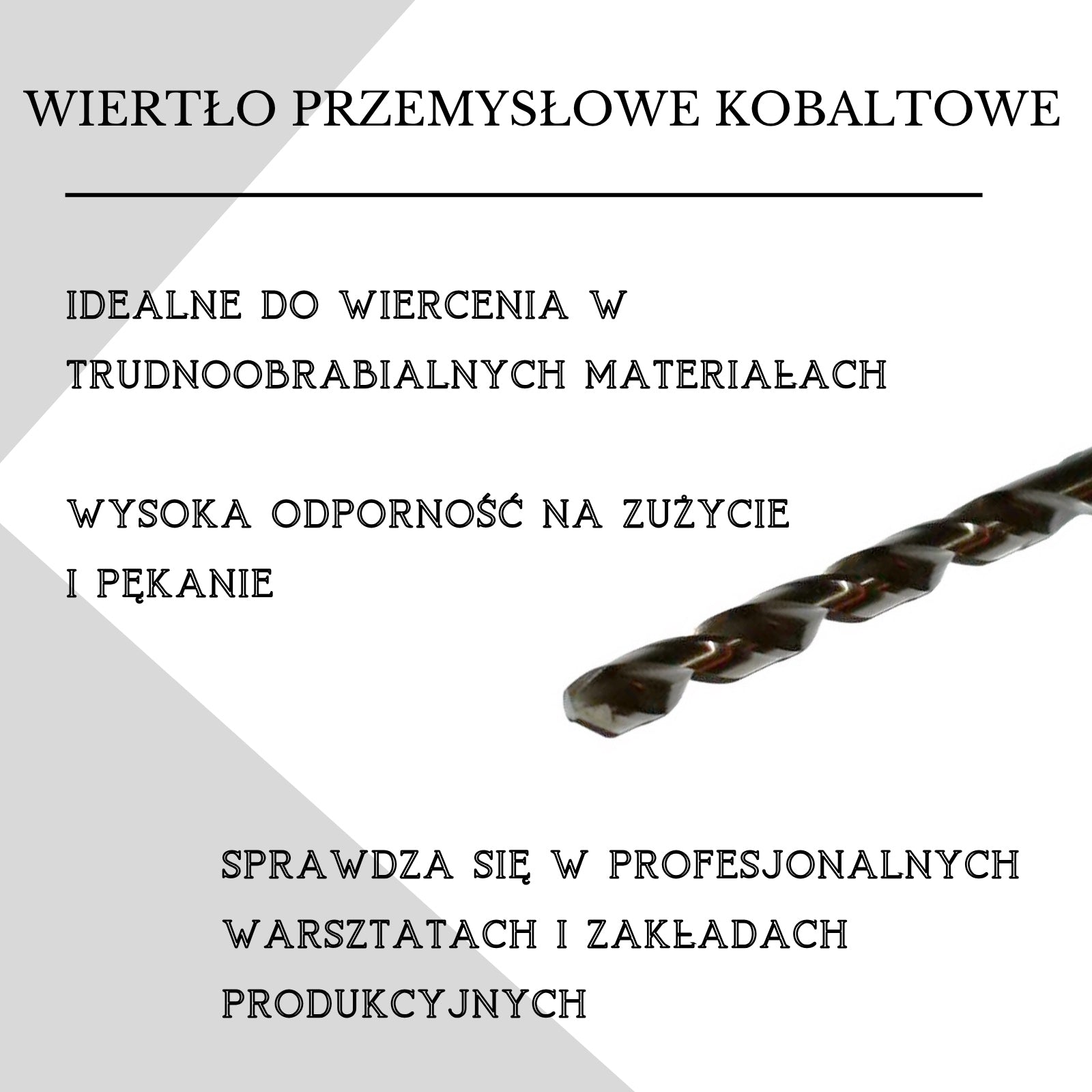 Professional cobalt drill bit 3,3 mm - DIN 338 HSS-Co for hard metal Purpose for metal for cast iron