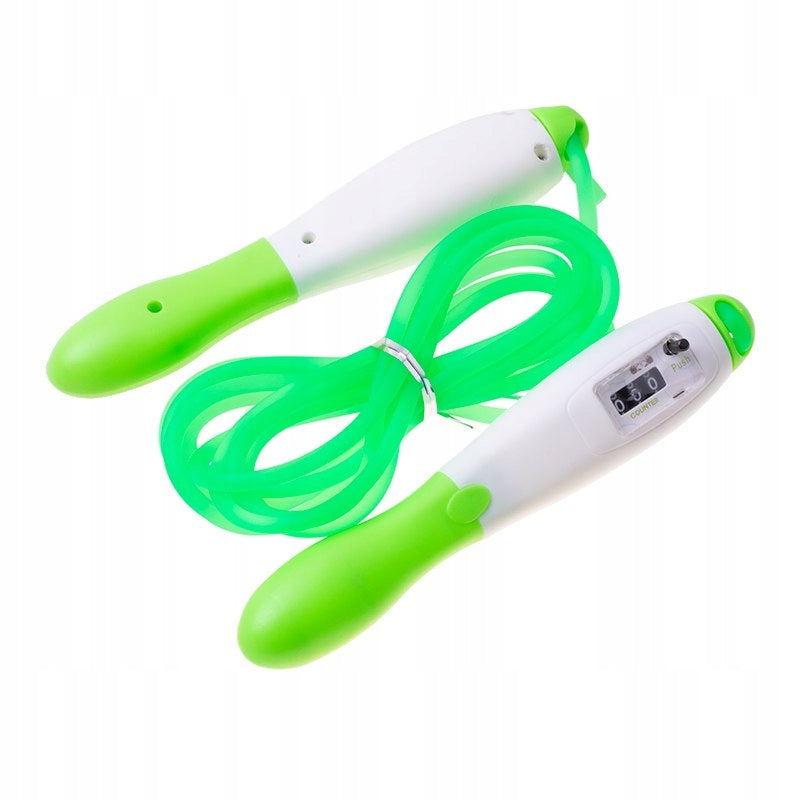 Professional crossfit jump rope with clicker counter - green