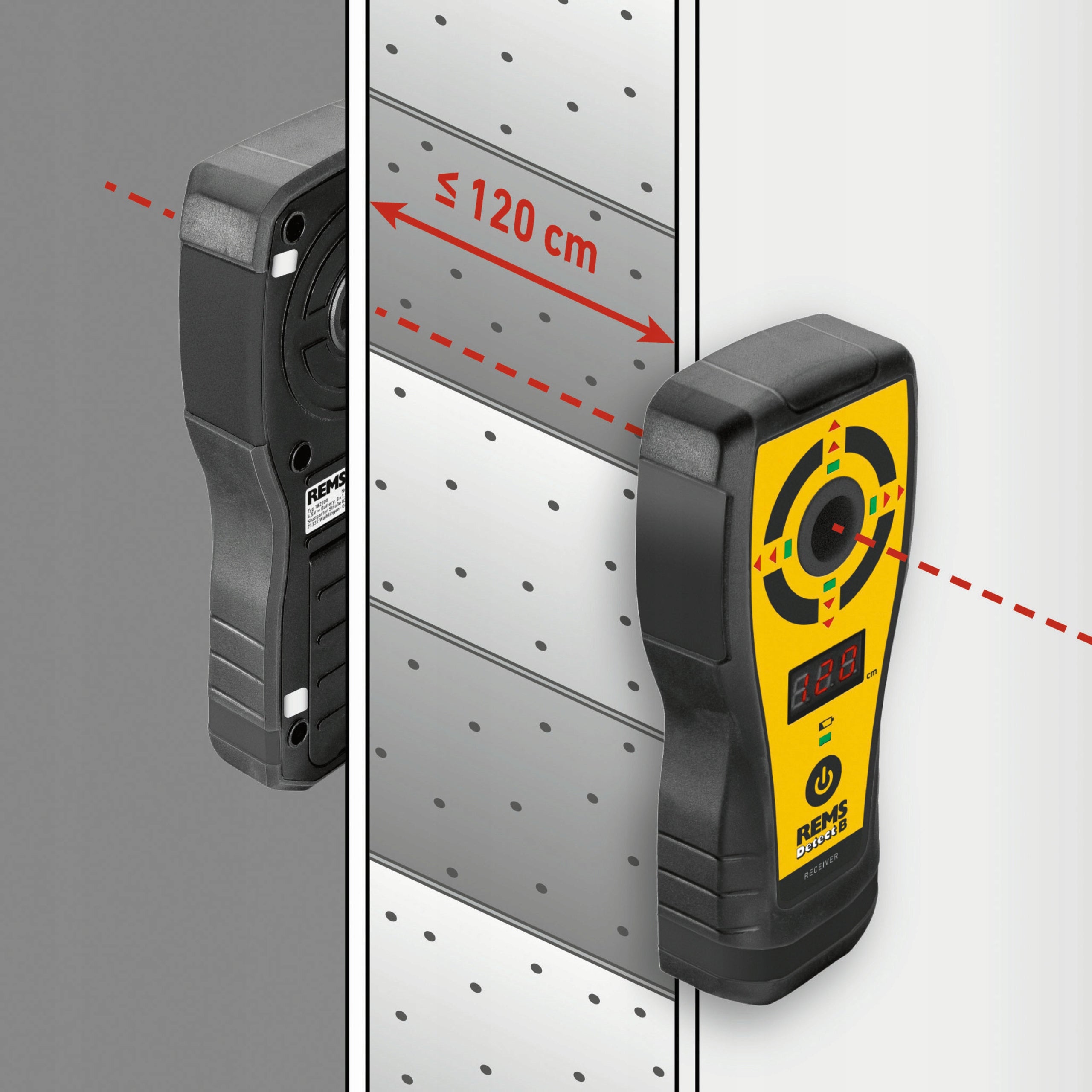 Professional detector locator for drilling REMS Detect B Set up to 120 cm Brand Rems