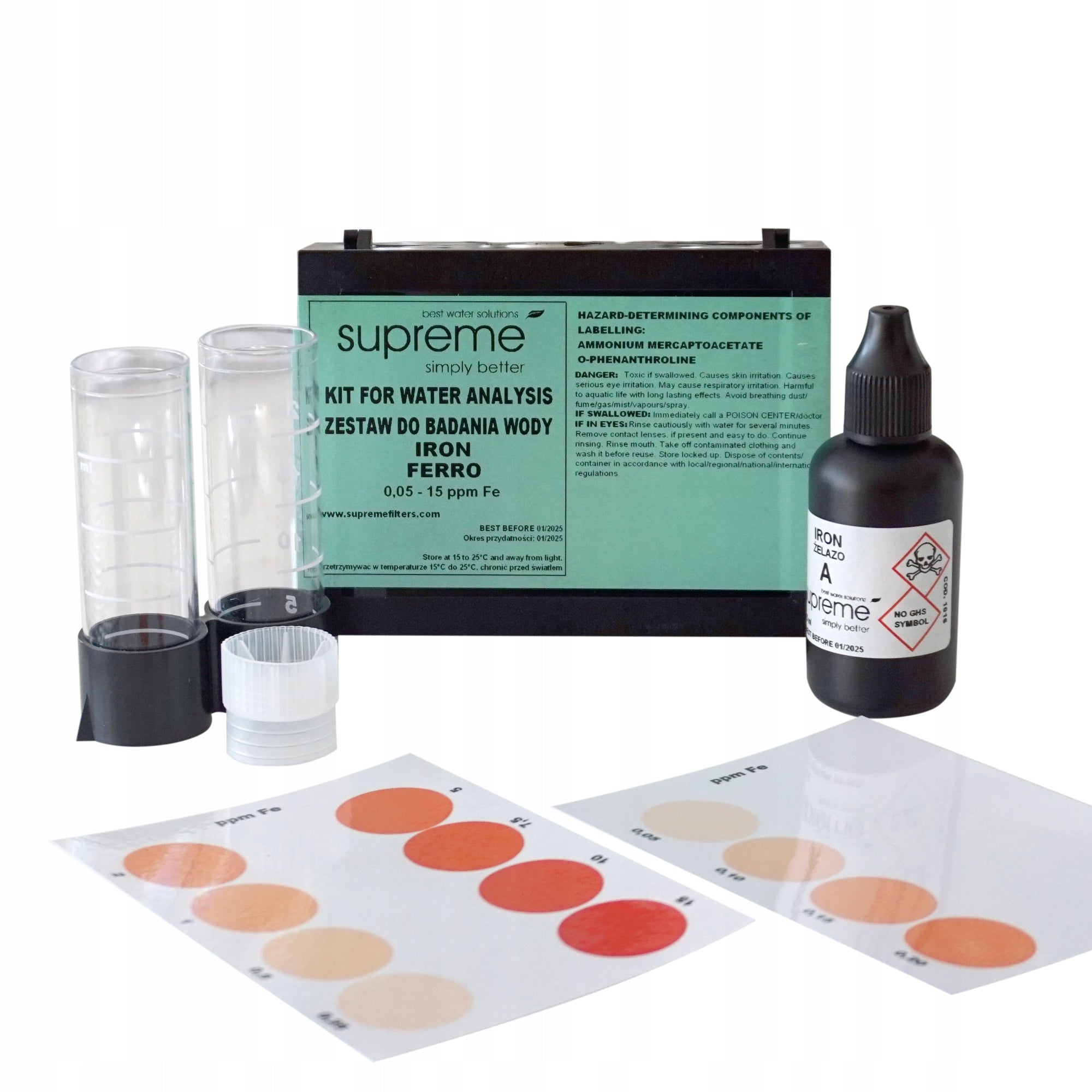 Professional droplet tester for iron content in water SUPREME