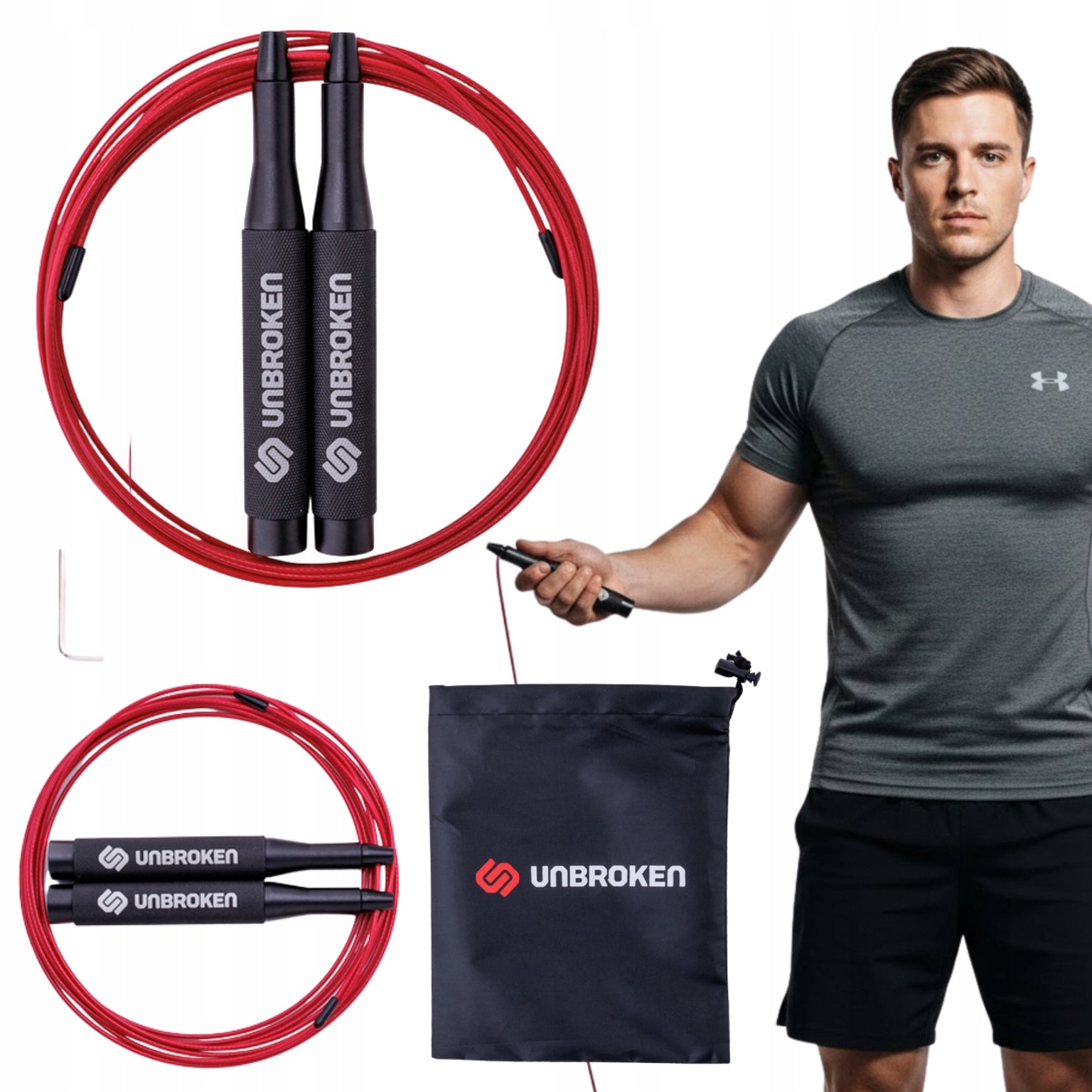 Professional jump rope for athletes Unbroken Speed Rope SR-U1+ Black