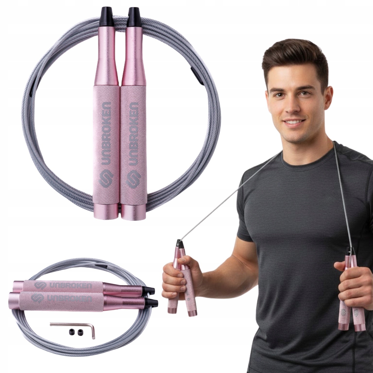 Professional jump rope for athletes Unbroken Speed Rope SR-U1+ Pink
