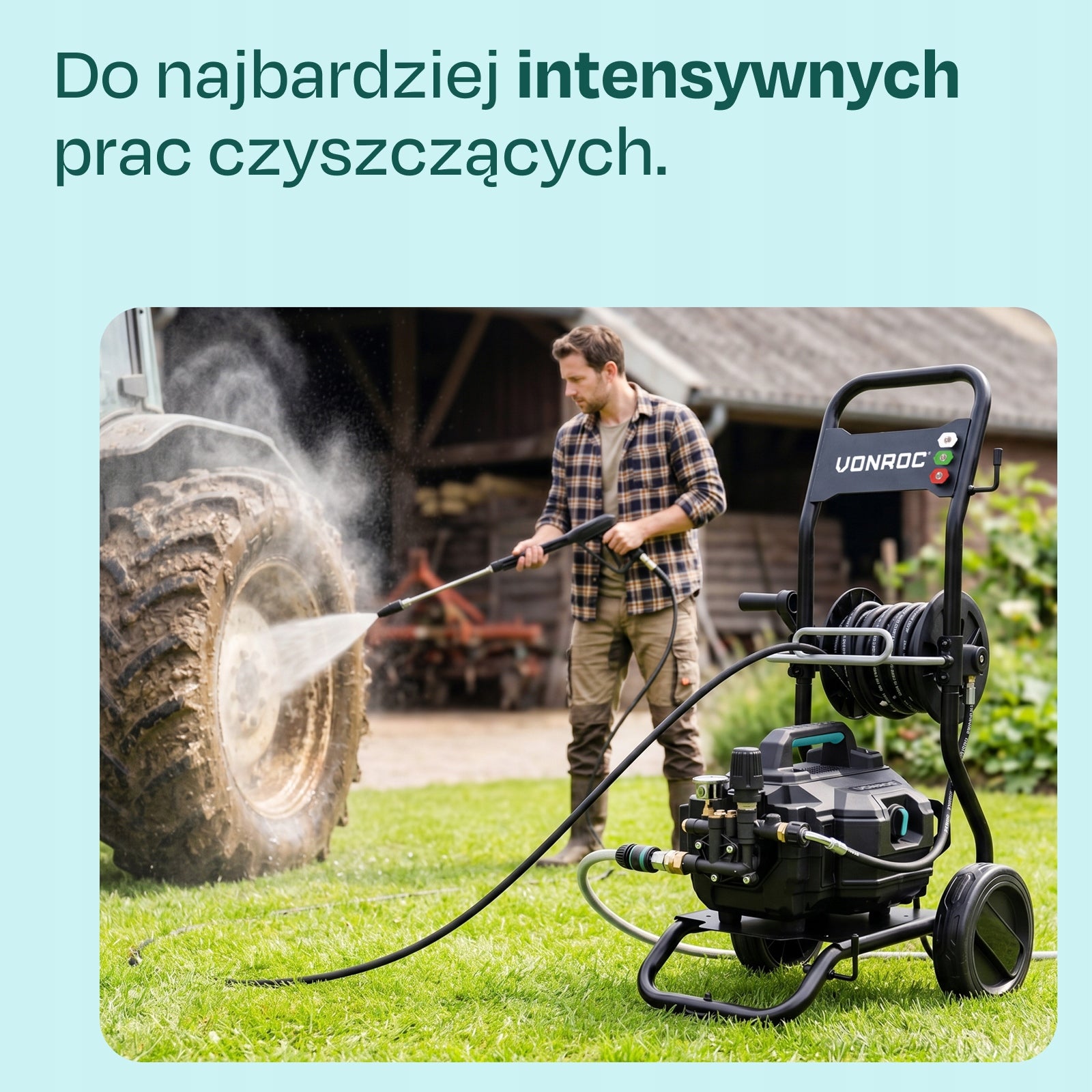 Professional pressure washer VONROC V25-3 PRO | 2500W 180bar + accessories Packaging status original