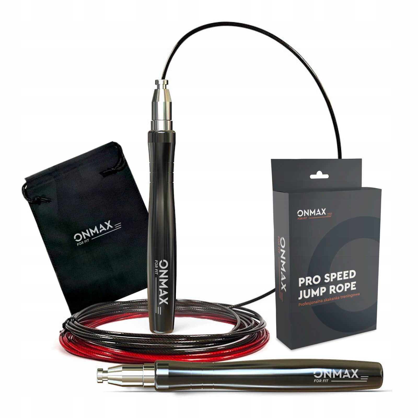 Professional training jump rope PRO2 two steel cables 2 and 3 mm Black