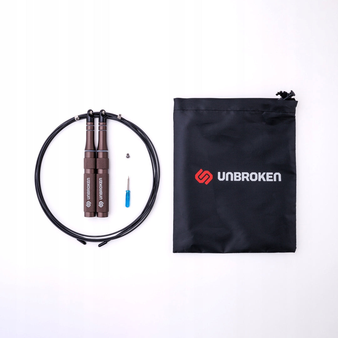 Professional training jump rope Unbroken Speed Rope SR-PRO Gunmetal 3.2m Brand Unbroken