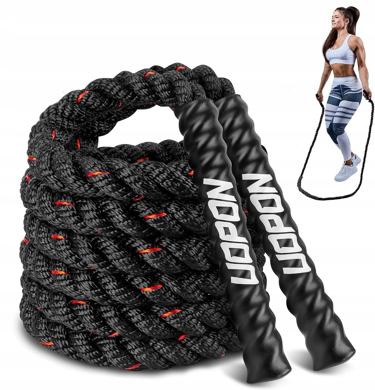 Professional weighted jump rope 0,6 kg 280 cm - cardio strength training