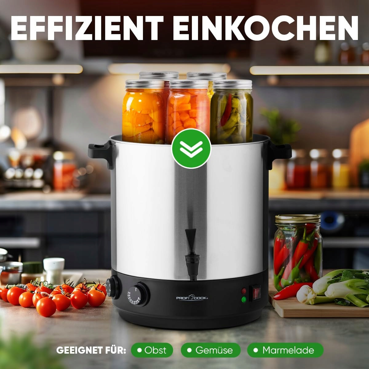 ProfiCook PC-EKA 1283 beverage machine 2in1, 32 l, 2100W, steel Dominant color silver/gray