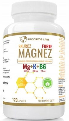 Progress Labs MAGNESIUM SHRINKAGE FORTE Magnesium + Potassium + B6 Product Vege 120 kaps