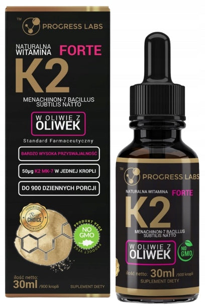 Progress Labs Natural Vitamin K2 MK-7 FORTE 30 ml Resistance Healthy bones