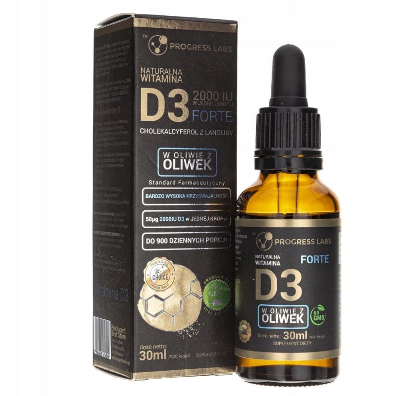 Progress Labs Naturalna Witamina D3 Forte 2000IU drops 30 ml 1 pcs EAN (GTIN) 5906660414544