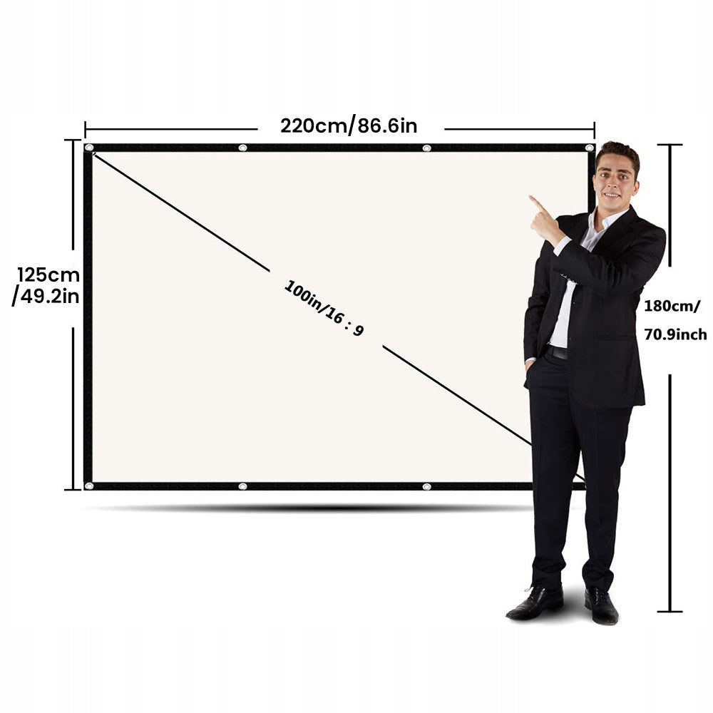 Projection SCREEN for Projector Portable Retractable 16:9 100 Cali Manufacturer code DSF654G5GHS