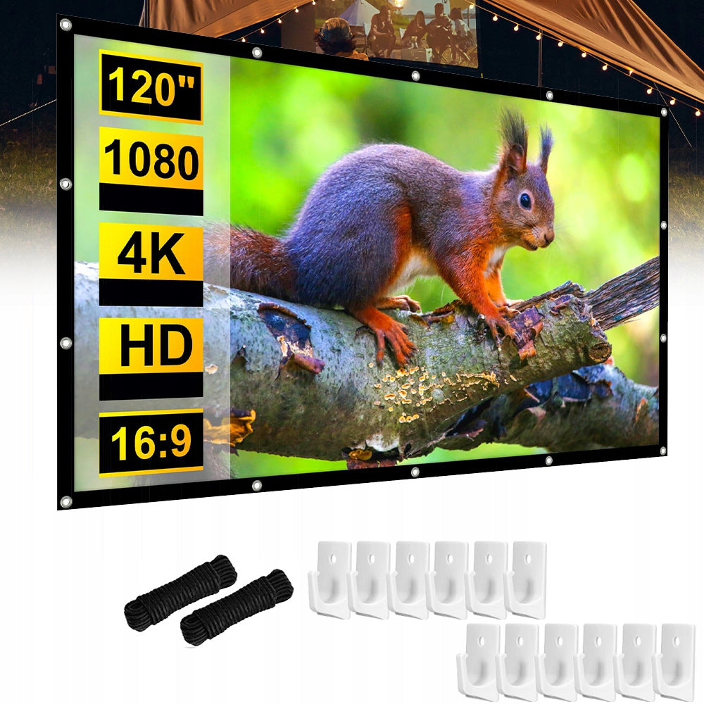 Projection SCREEN for Projector Portable Retractable 16:9 120 Cali Brand no brand