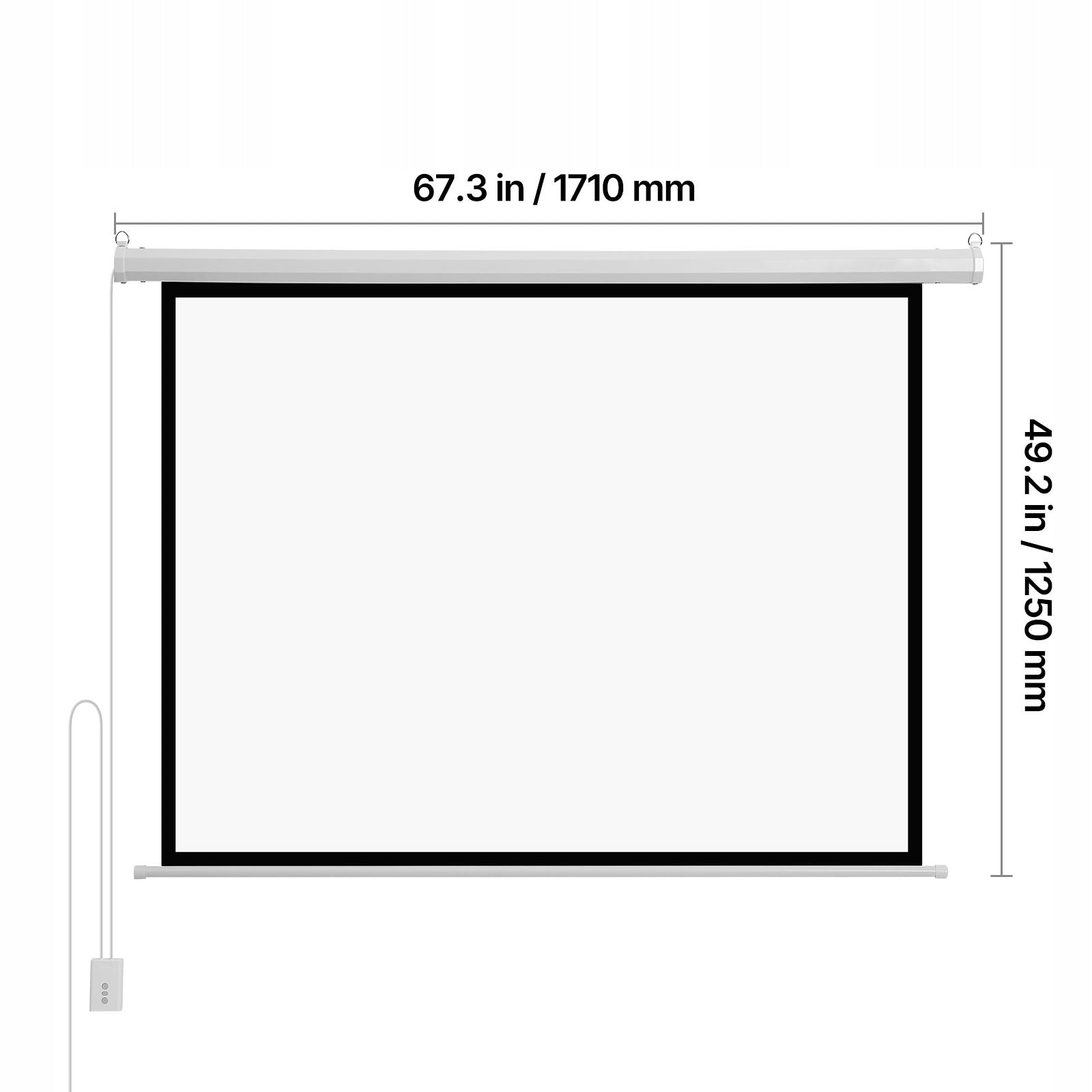 Projection Screen 182,9CM 4:3 1080HD Retractable Portable With Remote Control Model ES72