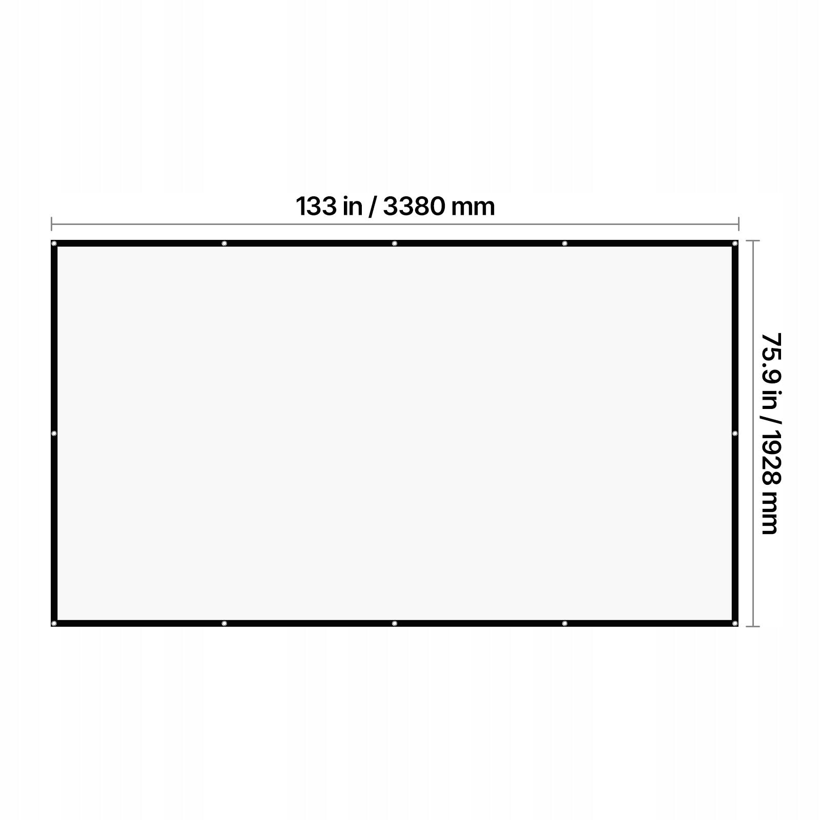 Projection Screen 381CM 16:9 Wall Mounted Manual Control Model SS150