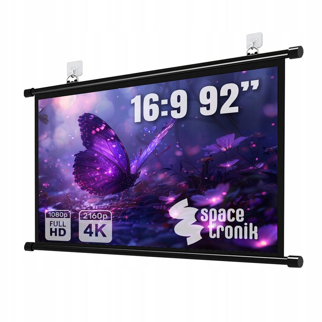 Projection Screen 92 inches 16:9 manual wall 4K UTRA HD 3D Spacetronik