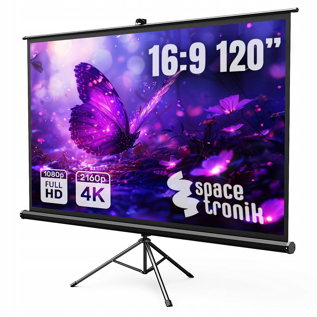 Projection Screen Portable Tripod 120 Inch Retractable 16:9 FULL HD 4K