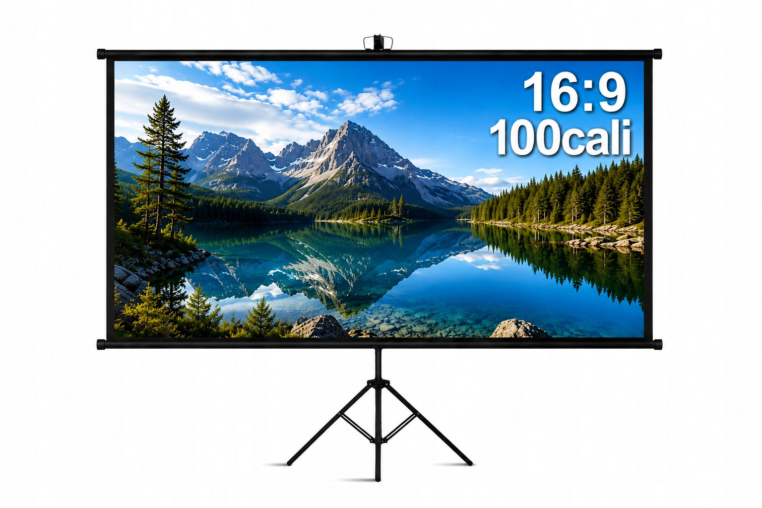 Projection Screen on Tripod 100 inch 16:9 4K HD Portable Retractable