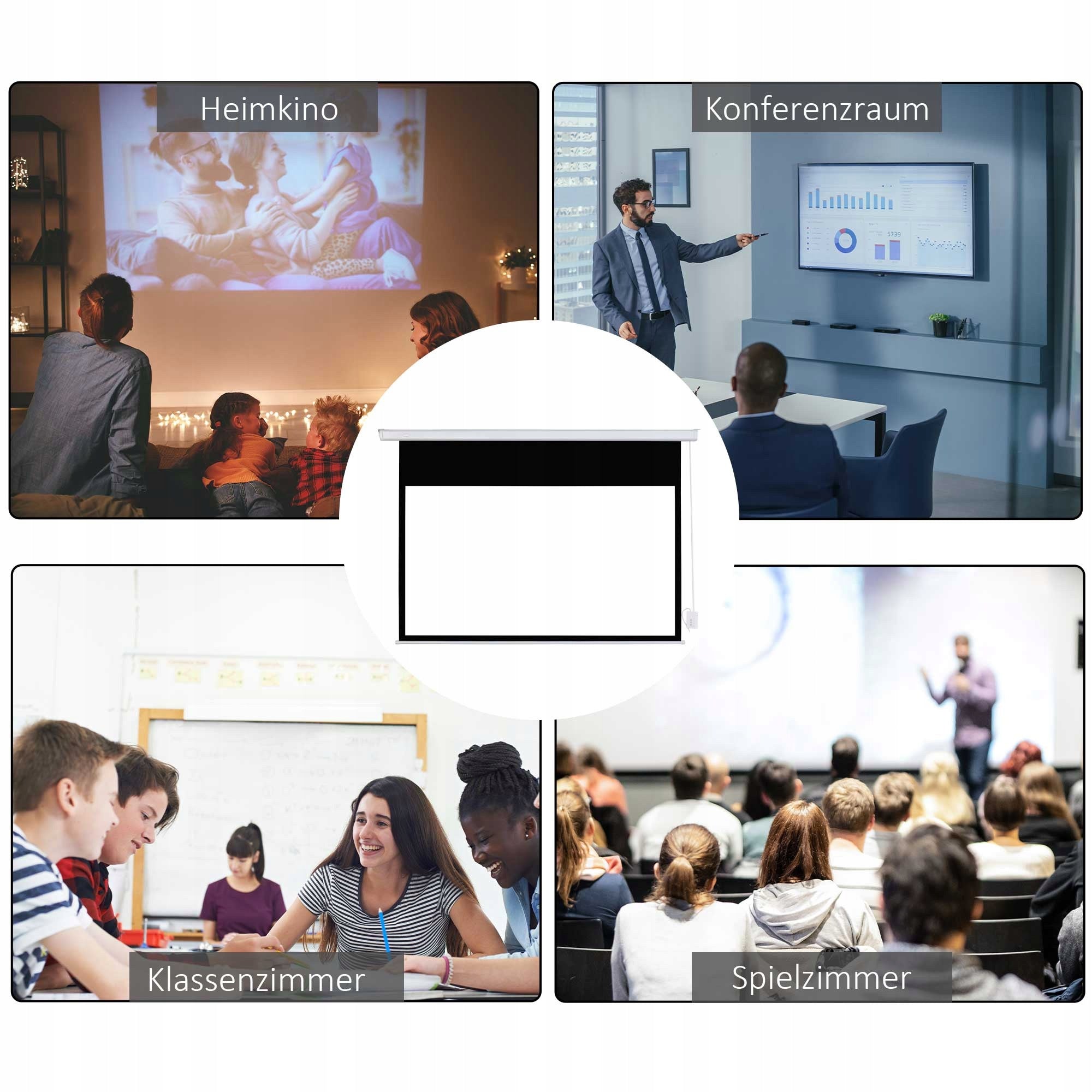 Projection screen 16:9 HOMCOM 247 x 168 cm 7,5 cm x 168 cm Manufacturer code 001-015V91WT