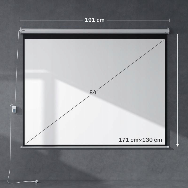 Projection screen 84 inches 171x130 cm 43 with remote control white Packaging status original