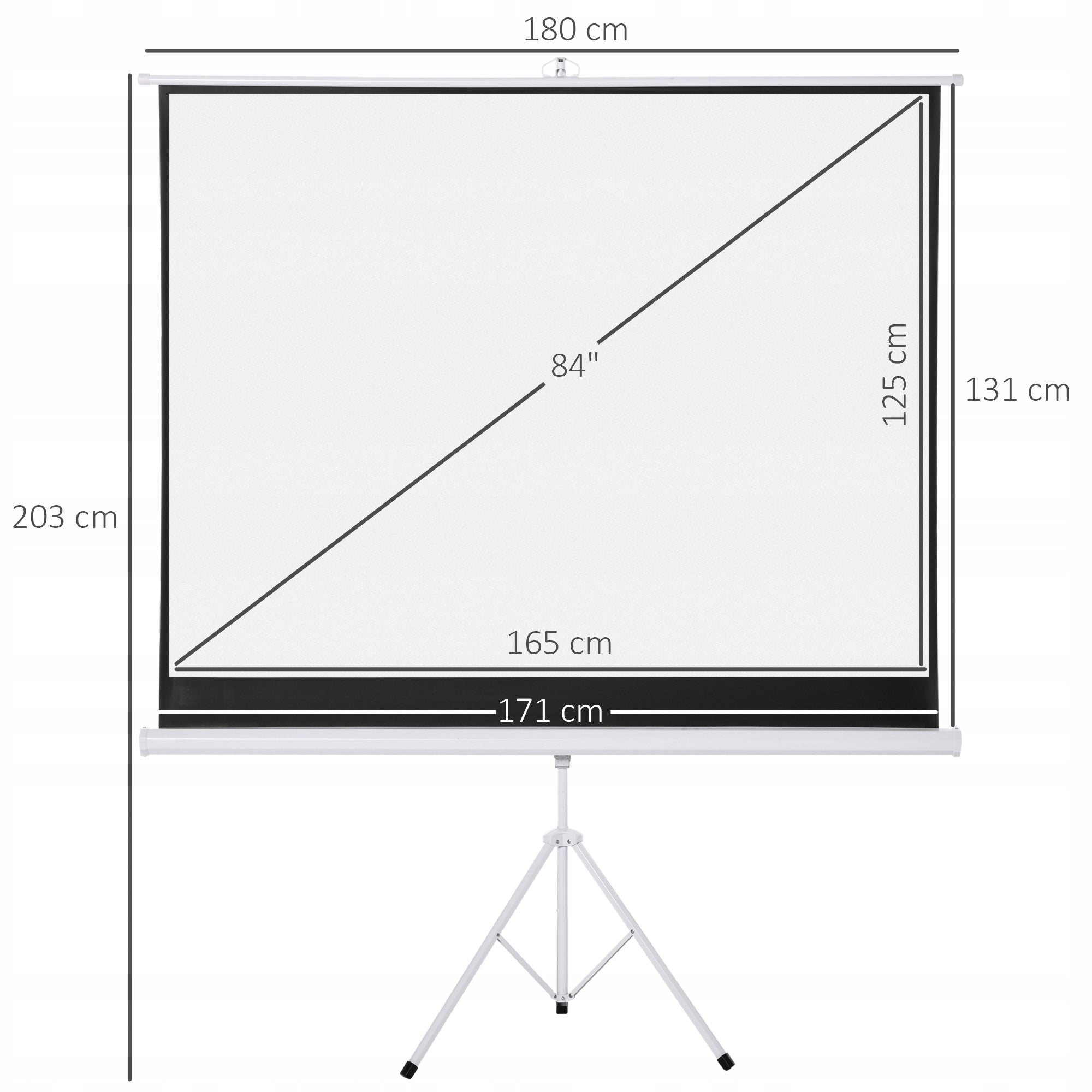 Projection screen HOMCOM 171x131 cm white 4:3, height adjustable Brand Homcom