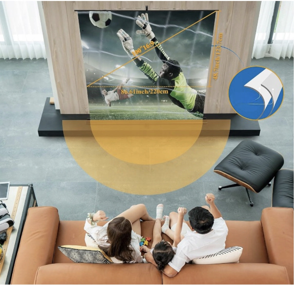 Projection screen on canvas with stand 16:9 Excelimage 220 cm Manufacturer code GGD273UJDJWJCB