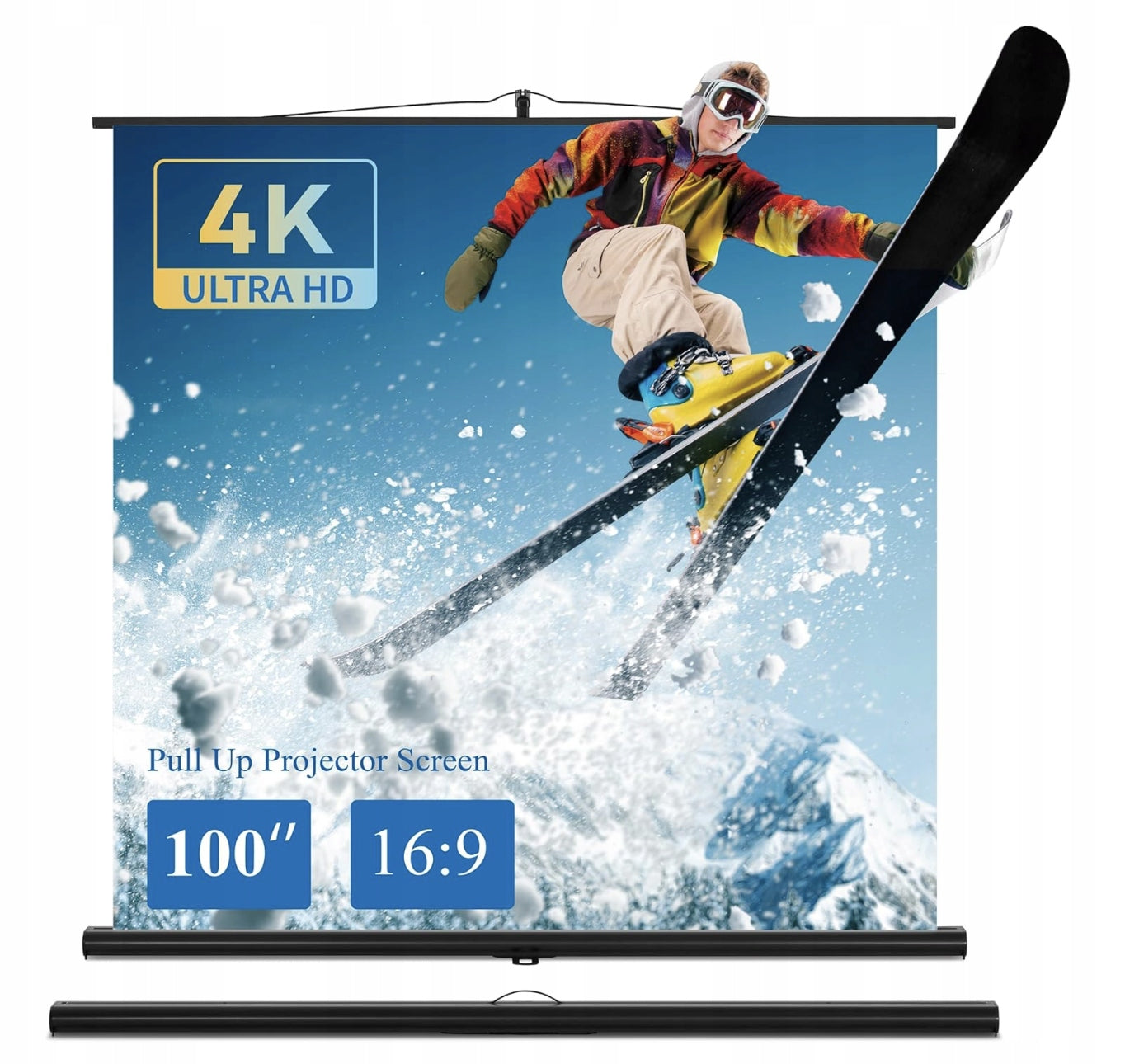 Projection screen on canvas with stand 16:9 Excelimage 220 cm