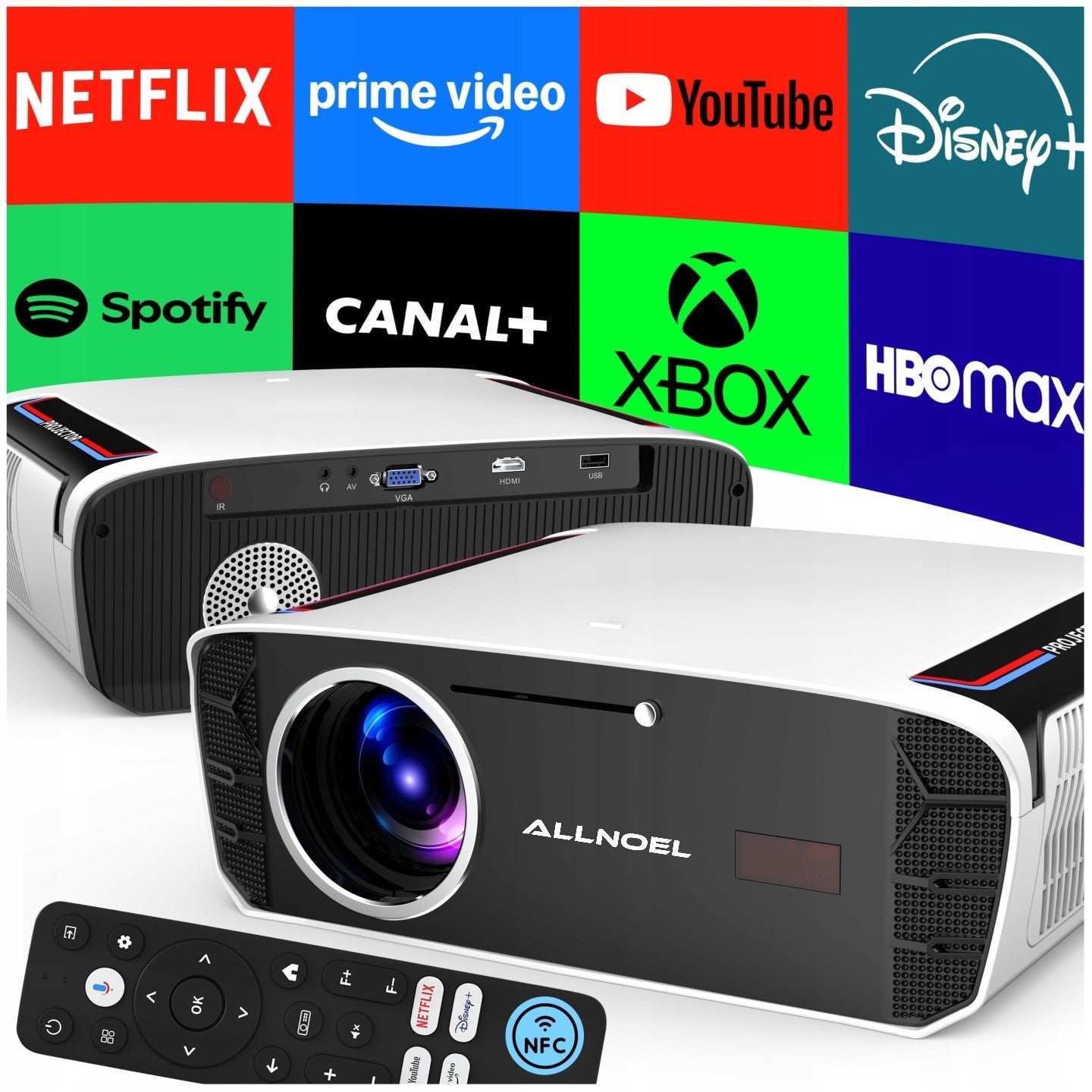 Projector 1550Ansi AndroidTV14 SMART TV 4K Full HD WIFI NFC 55000LM Packaging status original