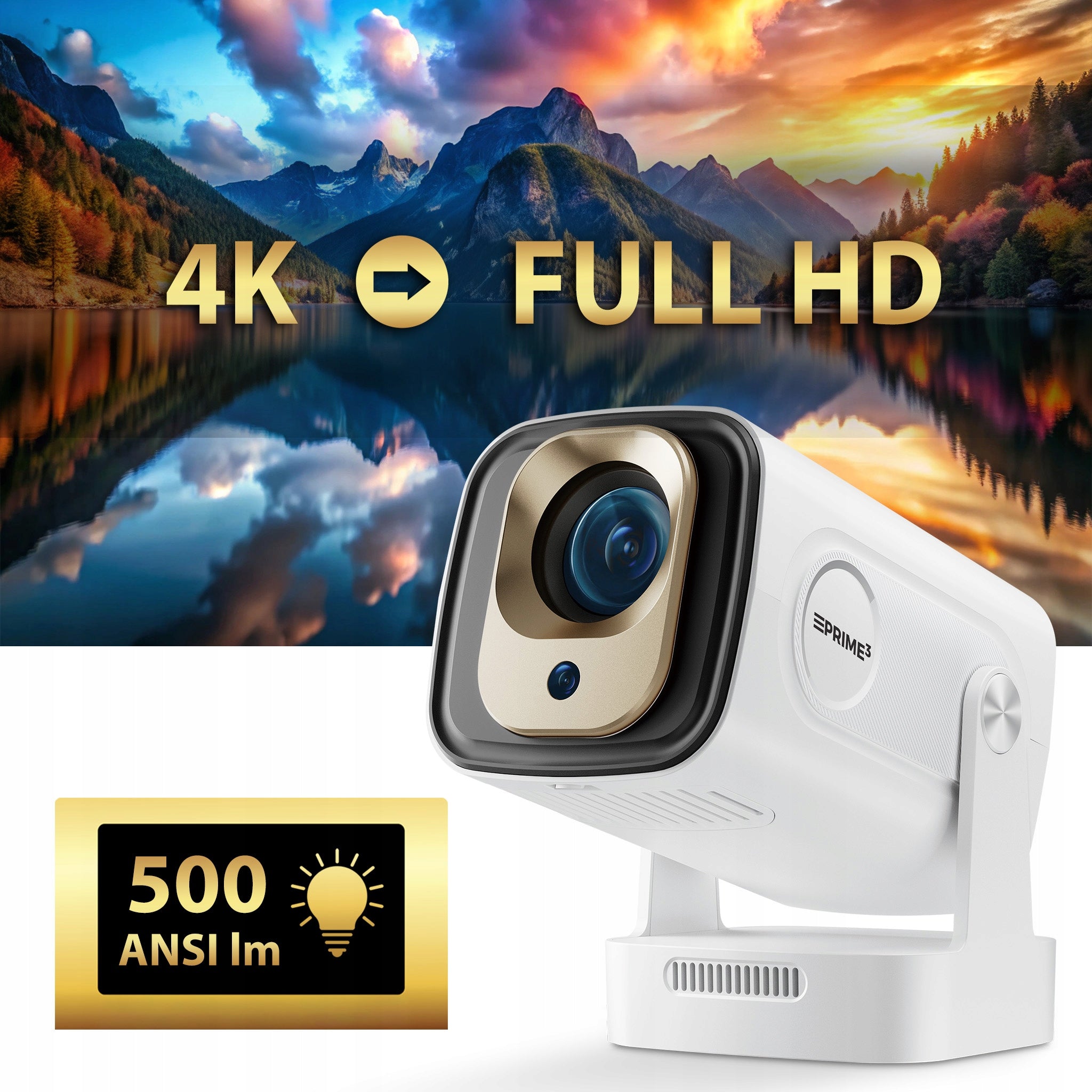 Projector 48W LED SMART ANDROID 14 4K HY 260 PRO 200 Cali PRIME3 Manufacturer code RTVPR128