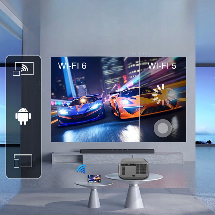 Projector 4K LED 3000 CVIA Android 15 3+128GB Everycom Auto Focus for hone Ports HDMI RJ-45 USB