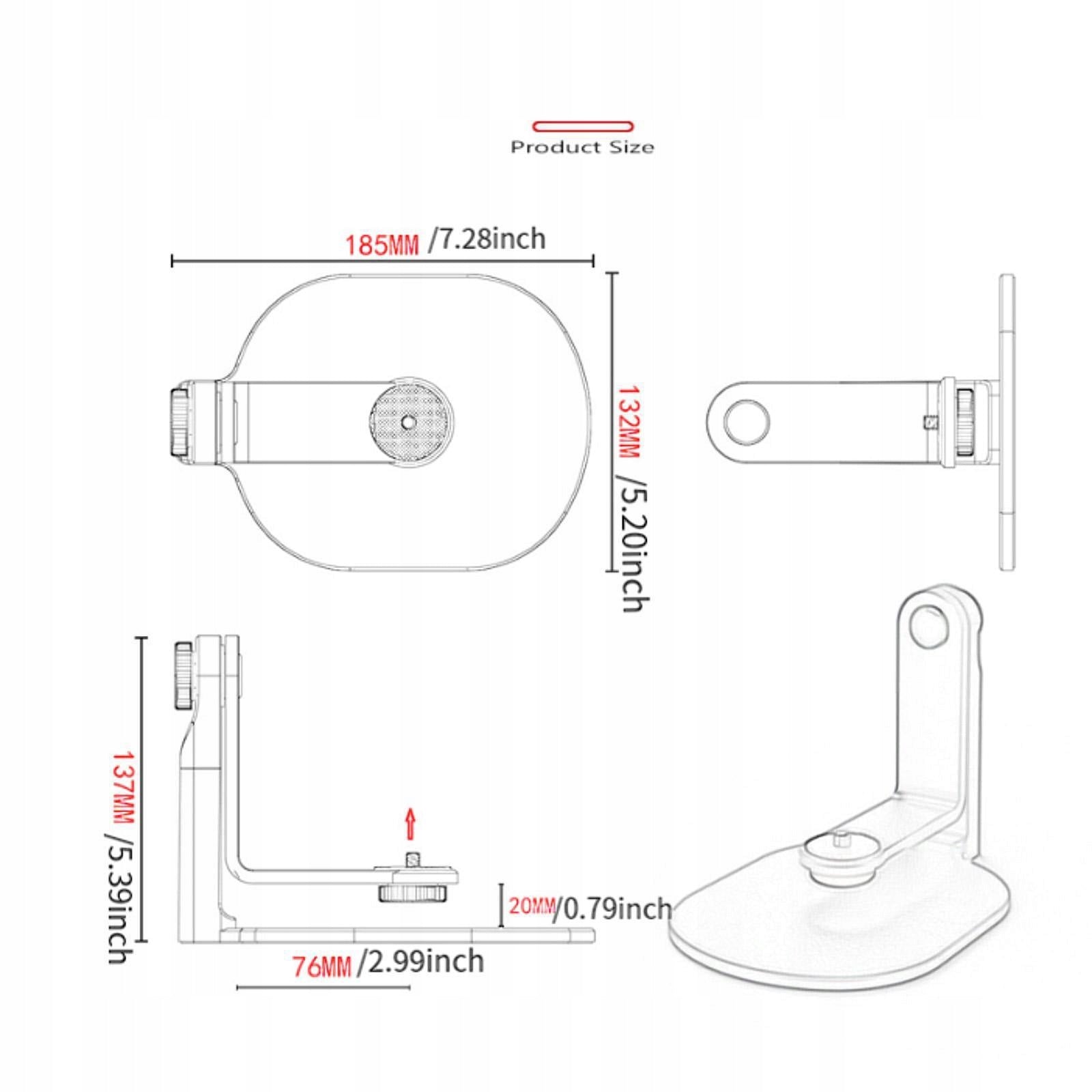 Projector Base Stand 360 Degrees Rotation 1/4 Screw Interface black Packaging status original